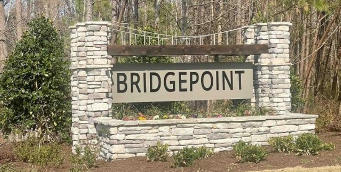 Entrance Sign for Bridgepoint Townhomes in Chapel Hill NC