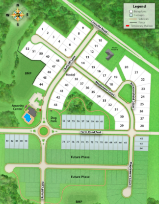 Site Map for Enclave at Leesville presented by My NC Homes 